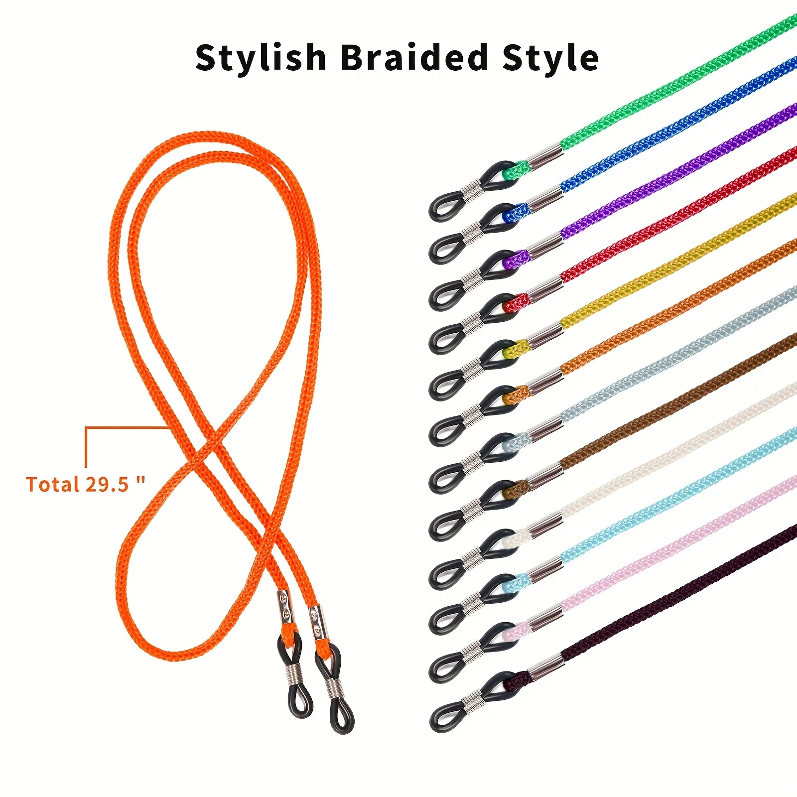 5 Stück verstellbarer Brillenbandhalter, rutschfestes Brillenschnur-Seil, Sport-Sonnenbrillen-Kettenband, Brillenhalter für Damen und Herren – Detail 6