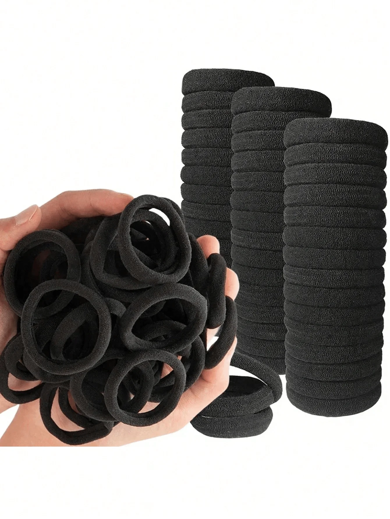 

200pcs/Pack Women's Simple Elegant Cute Convenient High Elastic 4cm/1.57in Black Hair Ties, Suitable For Daily Decoration, Ponytail, Sports, Commuting, Washing, Can Be Worn As Hair Accessories, Also Can Be Used As Hair Ties, Hair Ropes, Hair Decorations,