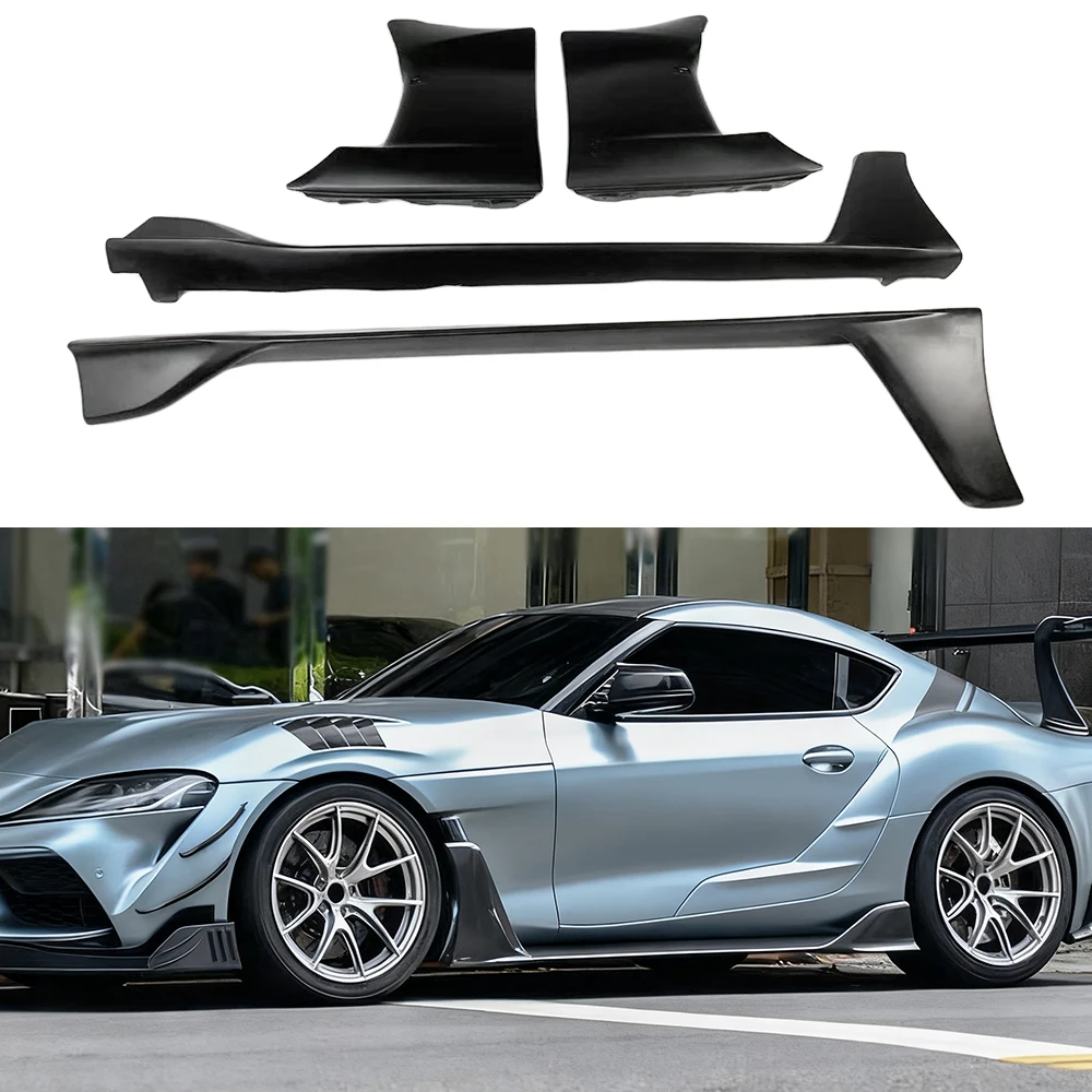 Unpainted Fiberglass AD Style Fenders and Side Skirts for Toyota Supra A90 A91 Mkv Bodykit