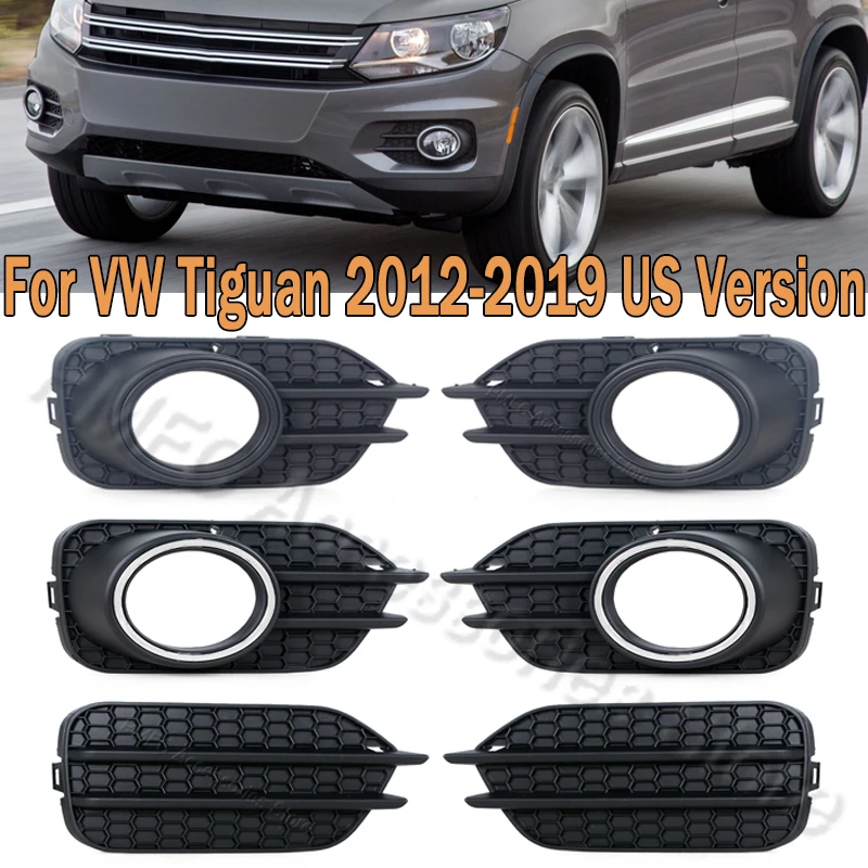 

Fog Light Cover Front Bumper Fog Lamp Grille Cover Black For Volkswagen VW Tiguan 2012 2013 2014-2018 2019 US Version 5N0853665J