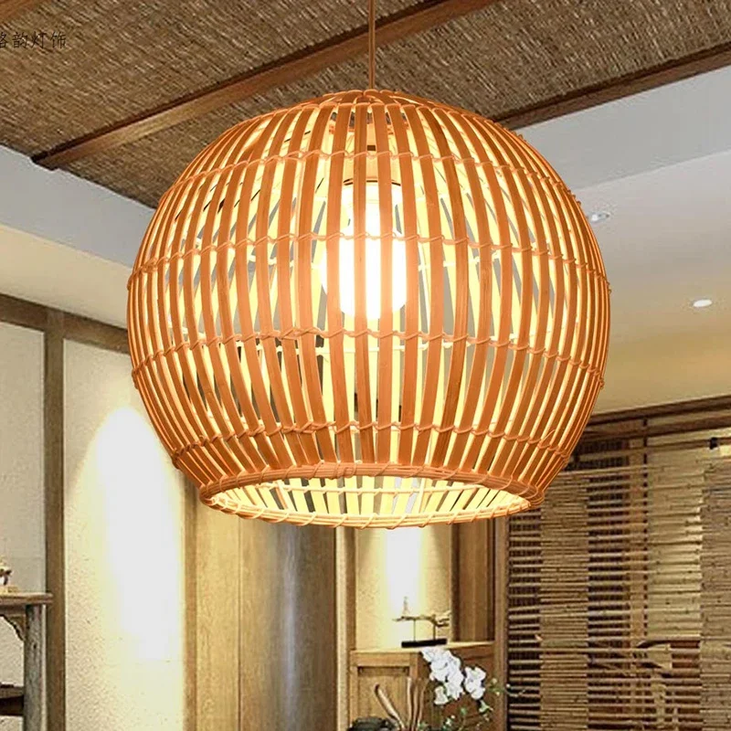 ARTURESTHOME Handmade Woven Lamps, Bamboo Chandelier, Vintage Dining Room Lighting, Home Decorative Lampshade, Room Decor