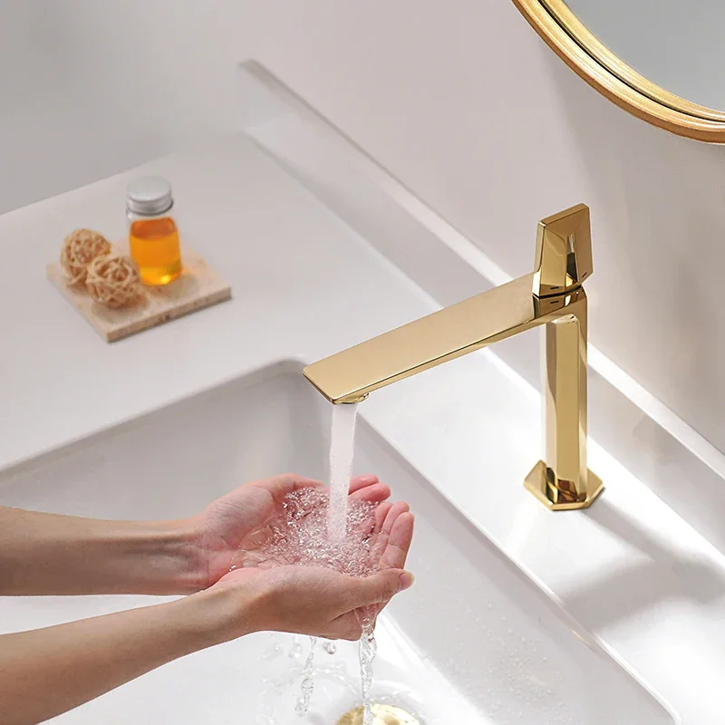 

Factory Wholesale Custom Brass Basin Mixers Single Handle Bathroom Sinks Faucets For Hotels