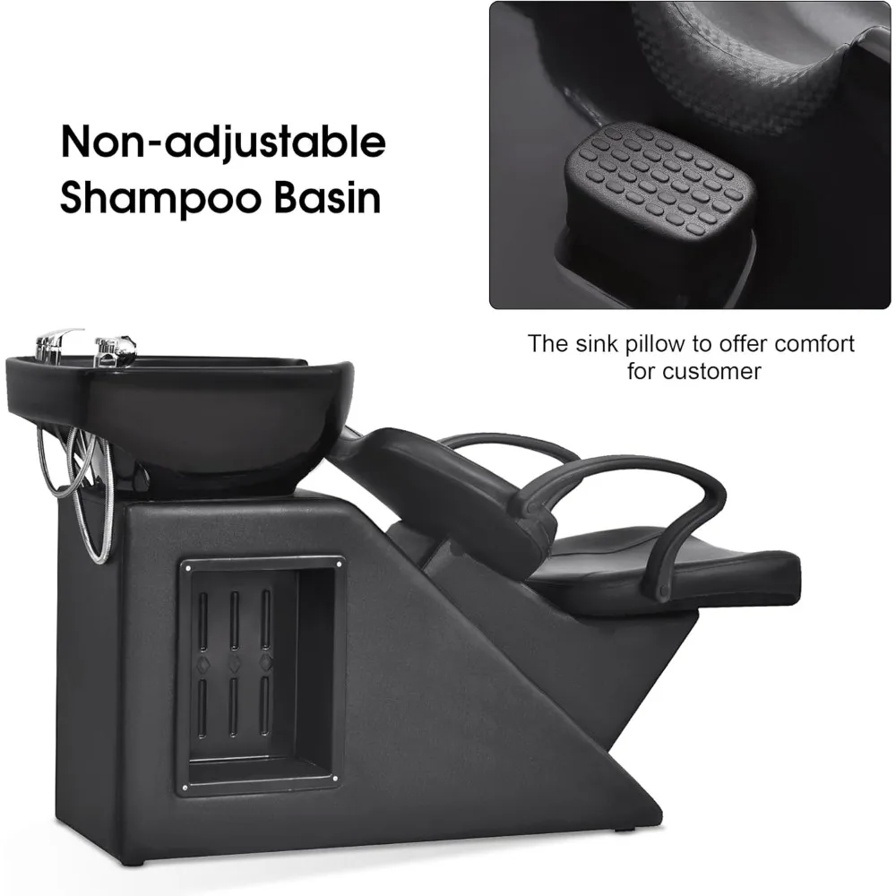 Ceramic Bowl Shampoo Barber Chair ,Backwash Sink Barber Chair for Beauty Salon Spa Unit Station