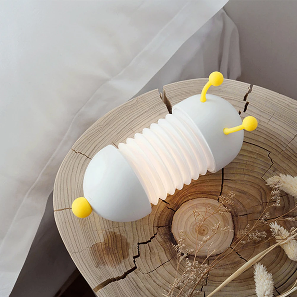 

Cute Silicone Baby Night Light Telescopic Lamp Caterpillar Colorful Child Foldable Magnetic Soft for Nursery Bedroom