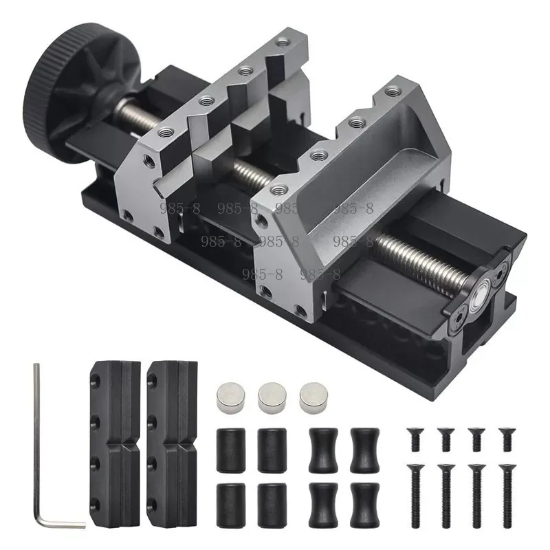 CNC Machined Double End Mini Vise Aerospace Grade Aluminum Alloy Precision Bench Clamp For DIY Fine Craft Work
