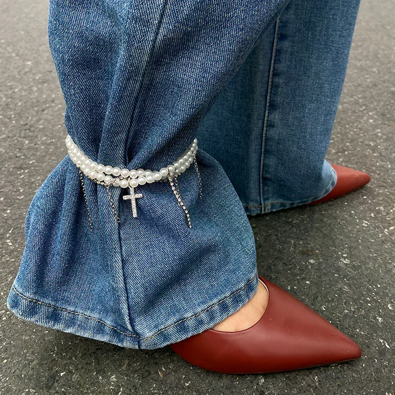 Chaîne de cheville perlée avec - Women'S Jeans Accessories Chain avis et prix