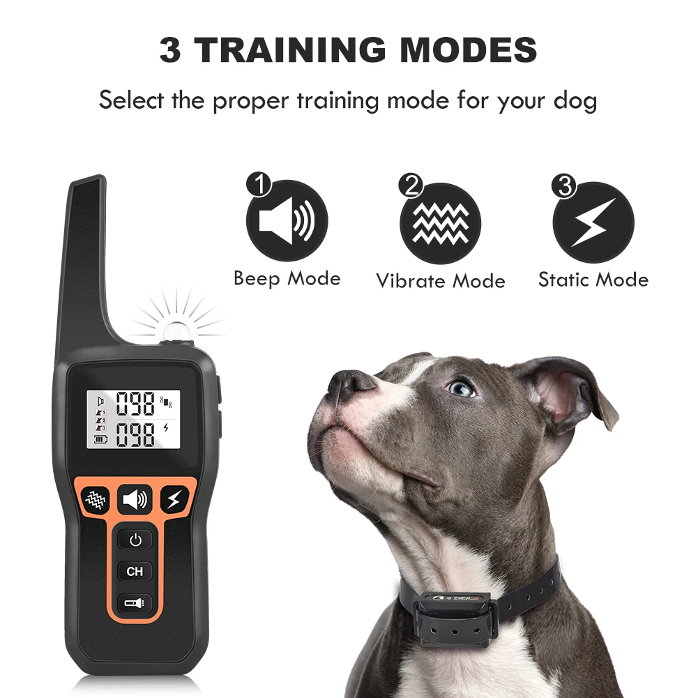 Pet Supplies and Equipment 3280FT 100 Level Shock Dog E Collar Dog Training Collar with Remote