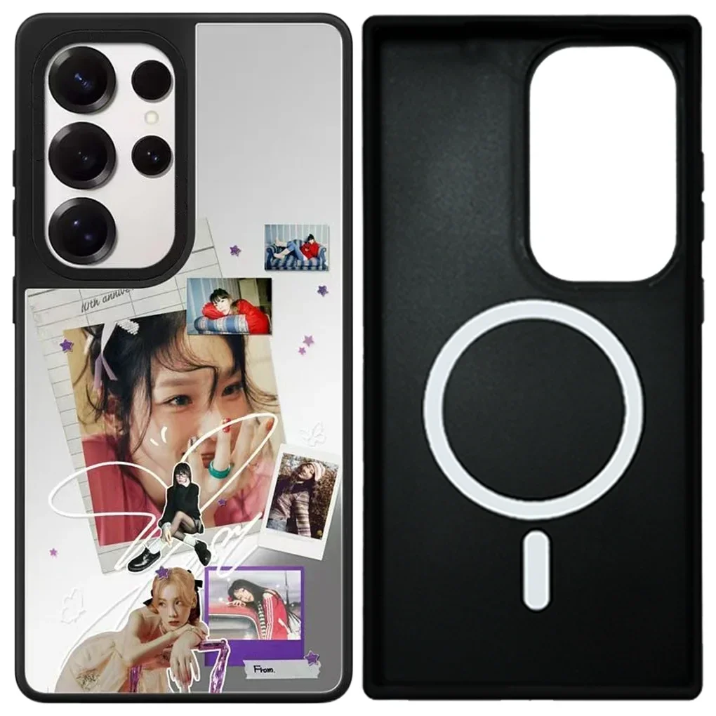 

Simple Girl Photo Stickers Mirror / Acrylic Magnetic Case: Compatible with Samsung Galaxy S23 U S24U S25 Ultra S25+ Plus Shell