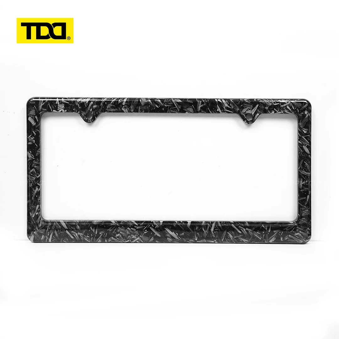 TDD Forged carbon fiber license plate protection framework License Plate Frame Holde for American 2-Hole number plate decoration