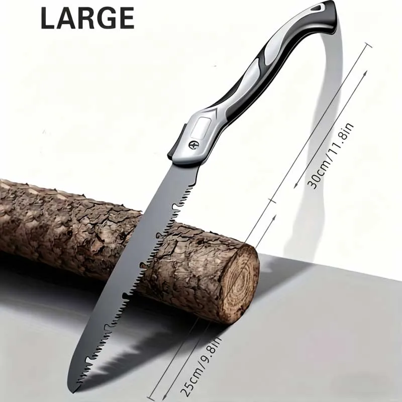 1PC Industrial Folding Hand Saw Steel Blade Non slip Grip Outdoor Cutting No Battery