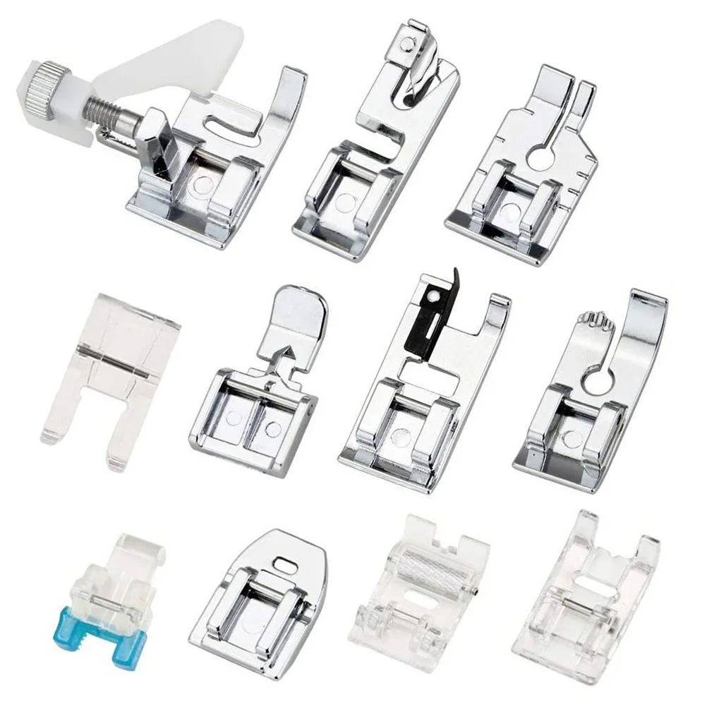 

11pcs Sewing Machine Presser Feet Set Multifunctional Foot Kit for Home Knitting Domestic Sewing Machines Elastic