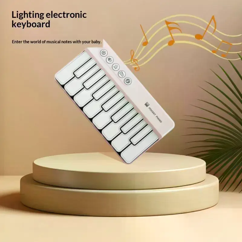 Childrens Mini 7-Key Multifunctional Electronic Keyboard Piano Seven Color Light Portable Instruments Educational Toys For Kids