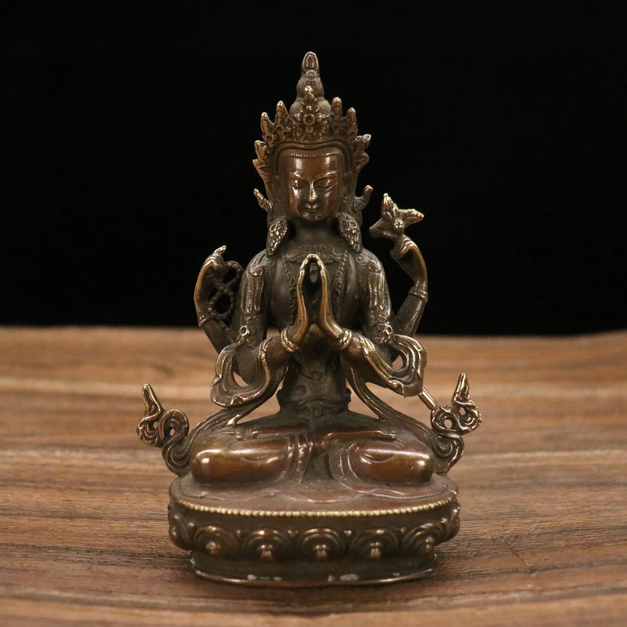 Antique Buddha Tara Bidhisattva Padmasambhava Guru Rinpoche Statue Ornaments Tibetan Patron Saint Figurines Decoration Crafts