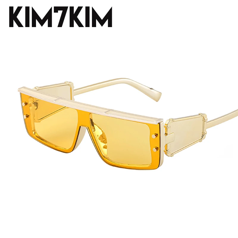 Steampunk Rectangle Sunglasses Women 2024 Luxury Brand  Fashion Small Square Sun Glasses For Men One-Pieces Punk Sunglass Shades