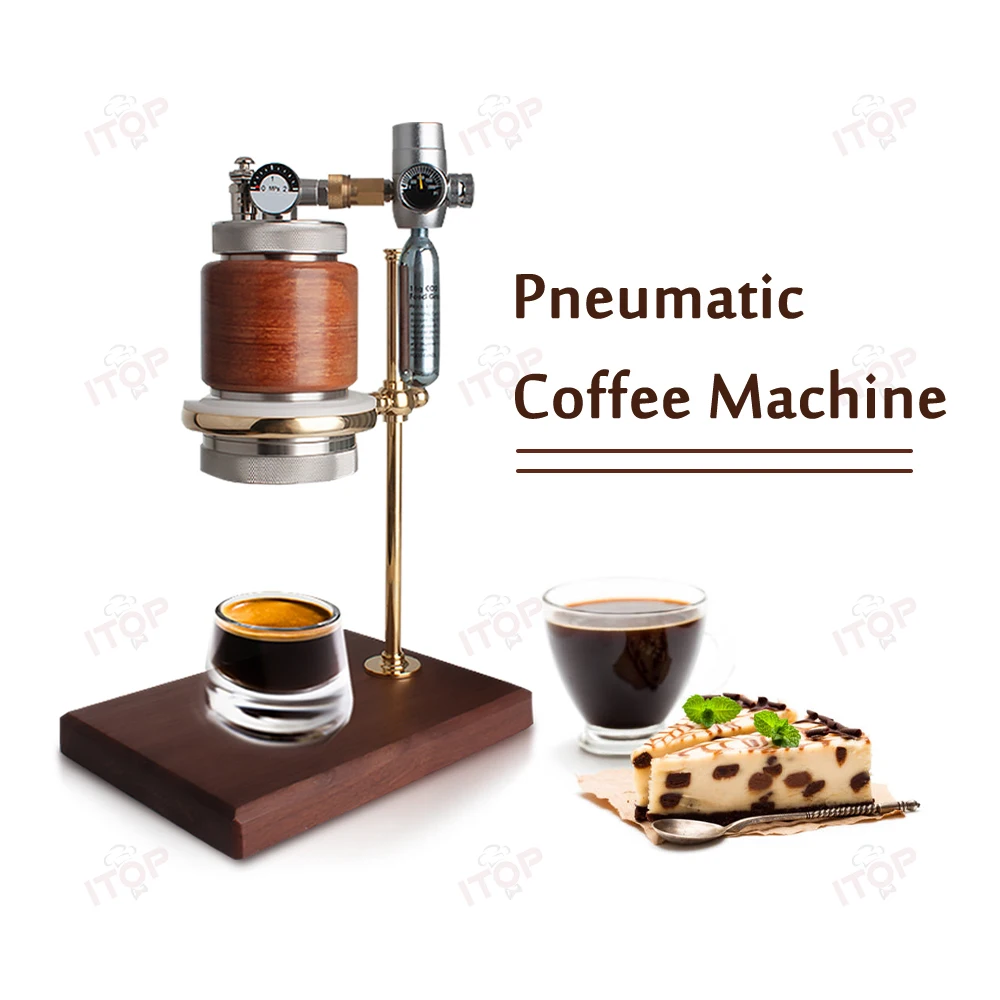 ITOP PEC 58MM Pneumatic Espresso Coffee Machine Stainless Steel Portable Espresso Maker with Stand for Home and Camping