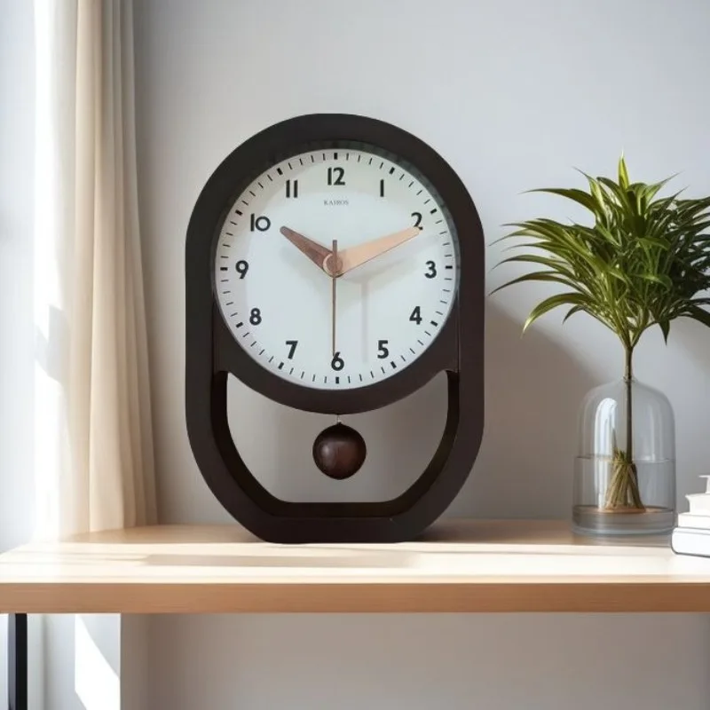 Wooden Desk Clock Vintage Minimalist Silent Wall Clock Aesthetic Creativity Watches Home Table Wall Decoration Accessories
