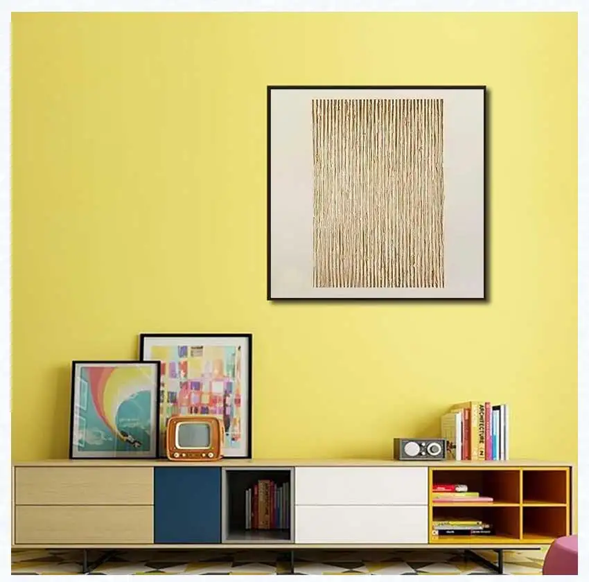 Large Beige 3D Minimalist Painting Textured Wall Art Neutral Plaster Wabi Sabi Boho