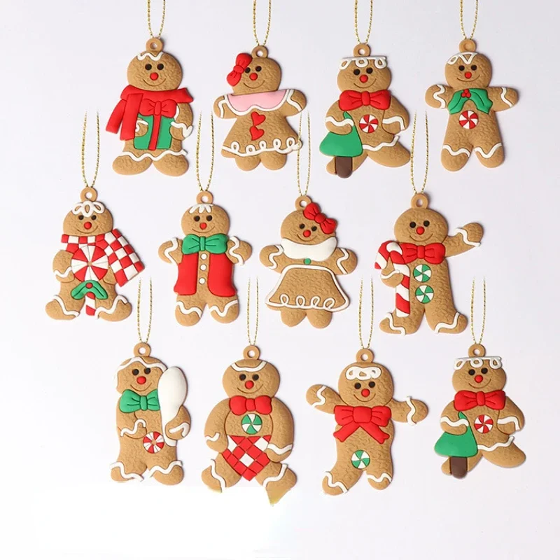 2024 New Gingerbread Man Christmas Tree Ornaments, Christmas Scenery Ornaments, Christmas Tree Ornaments, Home Decorations