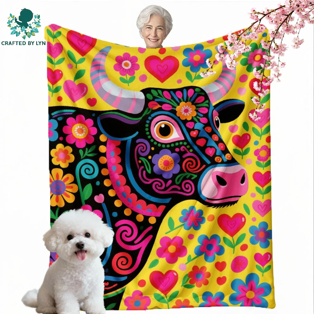 

Flannel | Flowers,Animal,Constellation| Room Decor Blanket, Camping Stuff,Festive Gift Selectio | Soft and delicate | Keep warm