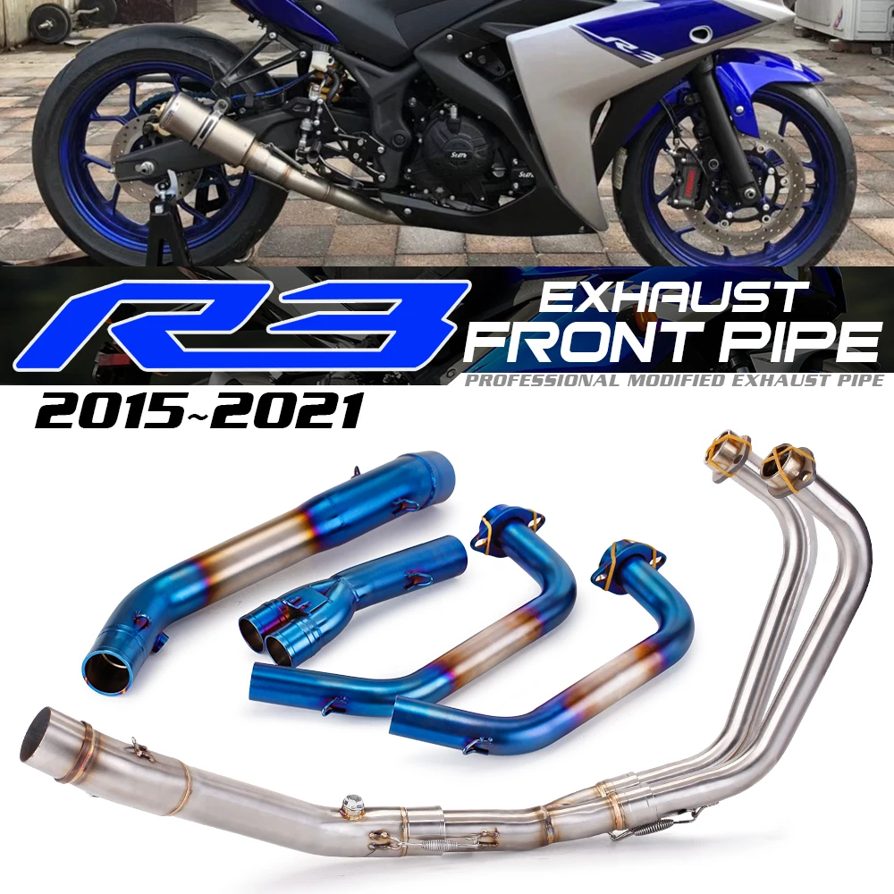 YZF R25 R3 MT03 Full Exhaust System pipe middle pipe slip on for YAMAHA YZF MT03 R25 R3 2015 2016 2017 2018 2020 without exhaust