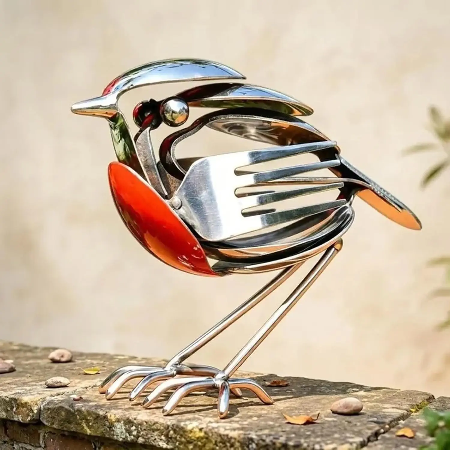 Creativity Handmade Robin Metal Art Sculpture Mockingbird Metal Robin Desktop Small Ornament Robin Statue Robin Ornament