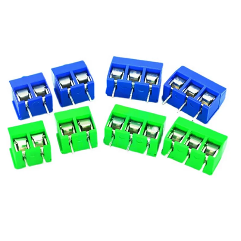 20pcs KF301-2P/KF301-3P/KF301-4P KF301-5.0-2P KF301-5.0-3P KF301-5.0-4P KF301 5.08mm Plug-in Screw Connector Blue/Green