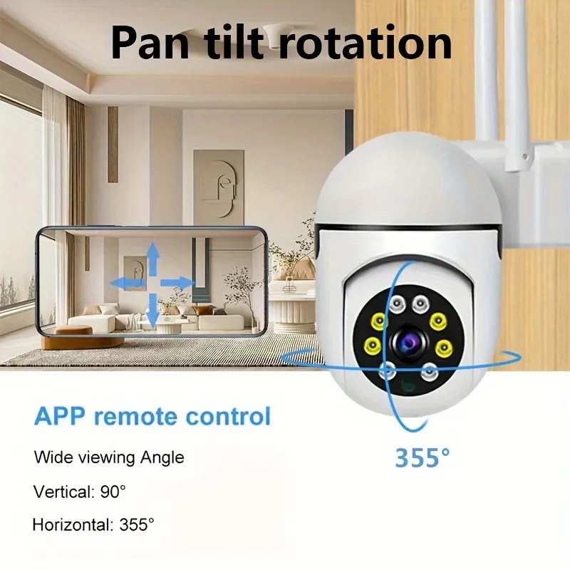 กล้อง IP ไร้สาย 1080P, WiFi 2.4G, Night Vision, เสียง 2 ทิศทาง, การตรวจจับความเคลื่อนไหว, การควบคุมแอพ, สําหรับความปลอดภัยภายในบ้าน/ธุรกิจ