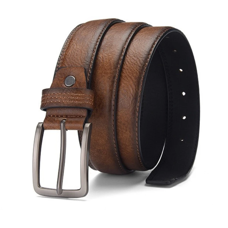 Classic Men's Genuine Leather Belt Alloy Buckle Casual Business Clothing Accessory Retro Versatile Superior Belt