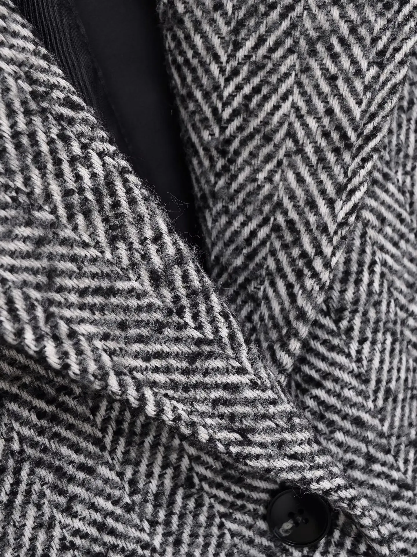 معطف صوفي فضفاض للنساء أنيق وفريد من نوعه مع طية صدر السترة محززة ملابس خارجية مستقيمة طويلة سترة واحدة الصدر