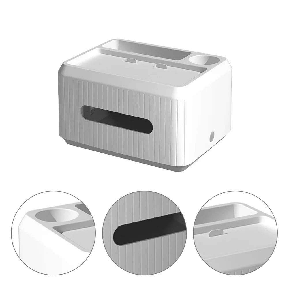Household Tissue Box Creative Multi-Function Tissue Organizer Desktop Paper Holder Storage Case Home Accessory