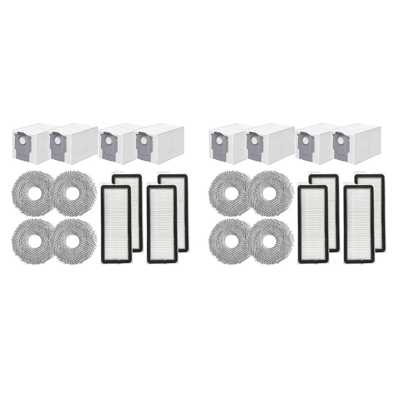 GTBL 8X متوافق مع Roborock Qrevo Curv / P20 Pro روبوت فراغ استبدال أجزاء فلتر Hepa ممسحة القماش كيس لجميع الغبار
