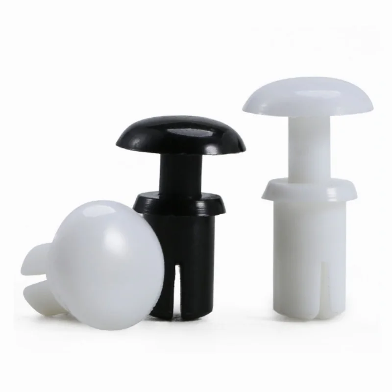 2mm 2.6mm 3mm 3.5mm 4mm 5mm 6mm R Type Nylon Plastic Press Rivet Clip Expansion Tube Anchor Plug White Black for PC Board Fix