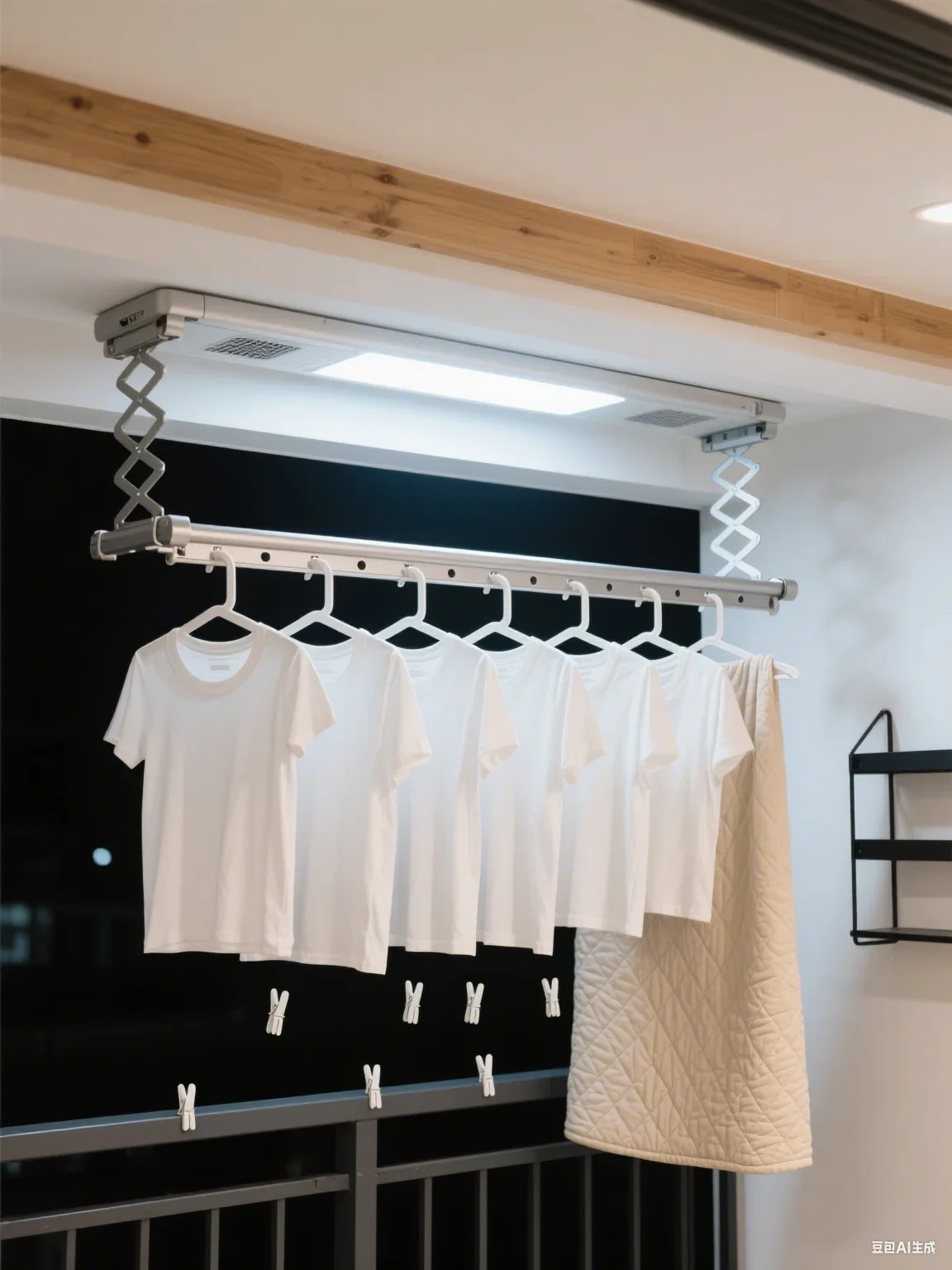 Invisible Ceiling Drying Rack Automatic Retractable Drying Rack with Remote Control