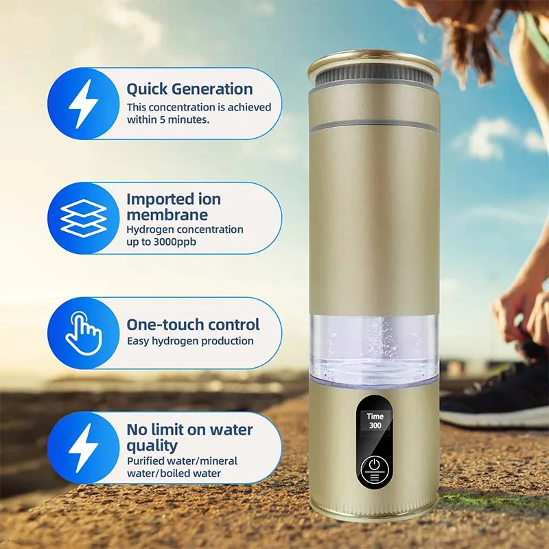 الهيدروجين القلوية شرب تصفية المياه الهيدروجين آلة المياه المؤينة زجاجة مولد الهيدروجين المحمولة المياه المؤين كوب صحي