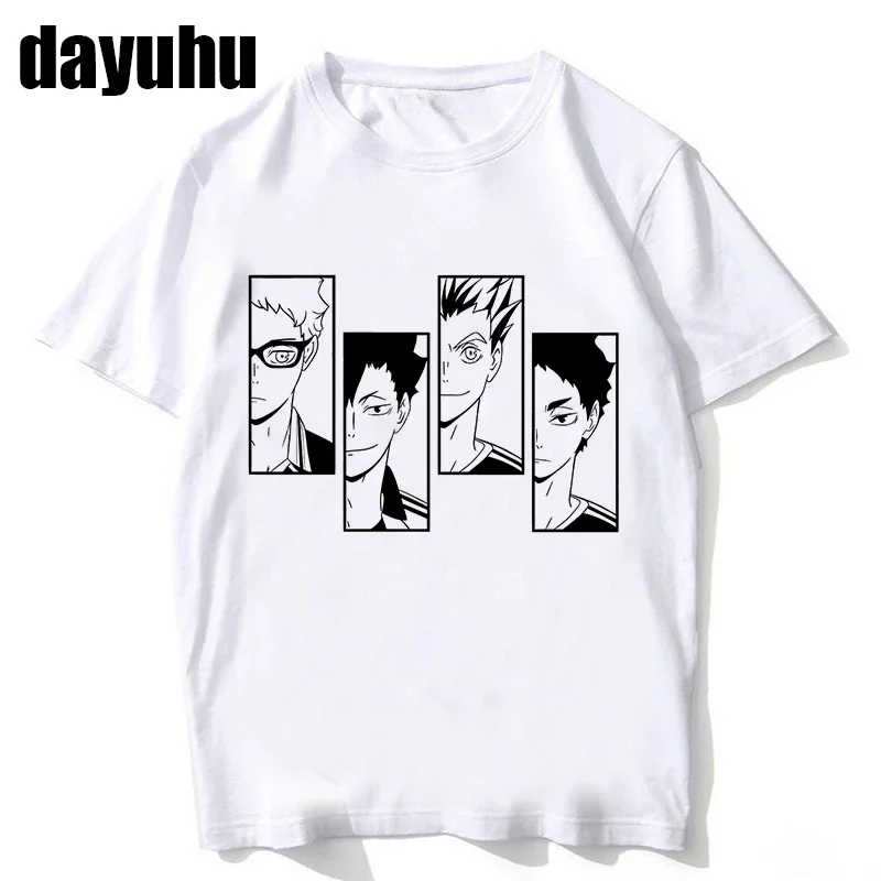 90s Haikyuu Men T Shirt Kuroo Japanese Anime Bokuto Manga Shoyo Volleyball Creative Tshirt Cartoon Graphic Tees Male T-shirt Tee