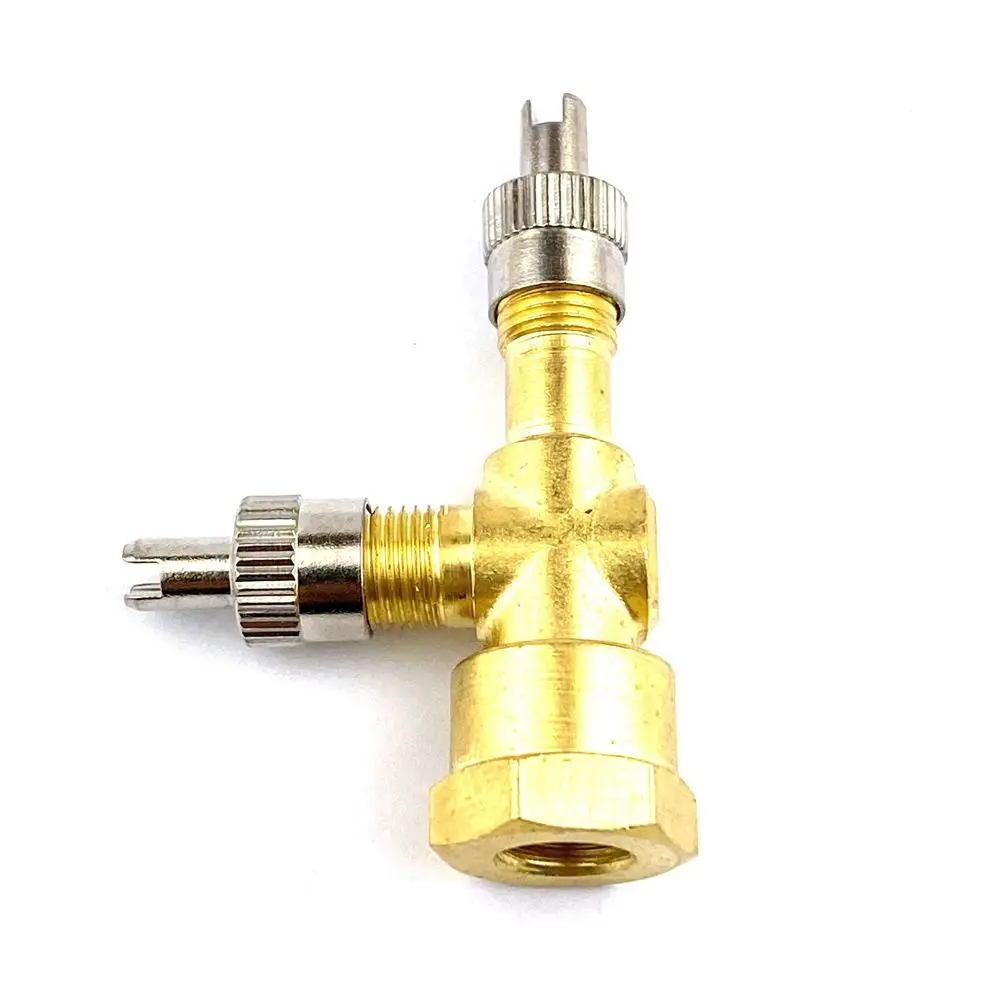 High Quality 3-Way TPMS Valve Copper Tire Accessories Tee Adapter‘ Tire Pressure Gauge Connector