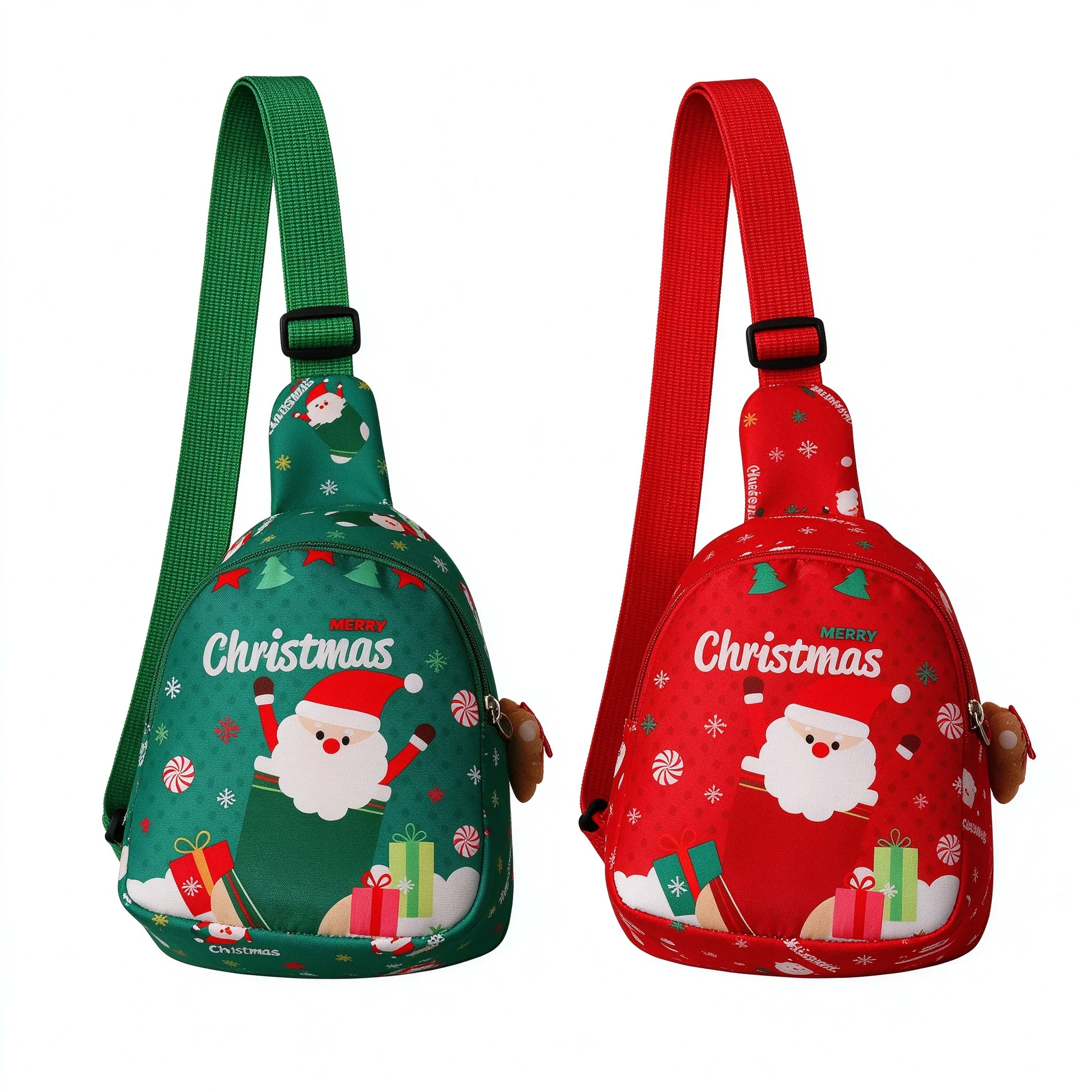 Santa Claus Christmas Gift Bags, Small Paper Wrapping Bags for Christmas Eve Apple Gift Box, Cute Kids Party Favor Bags