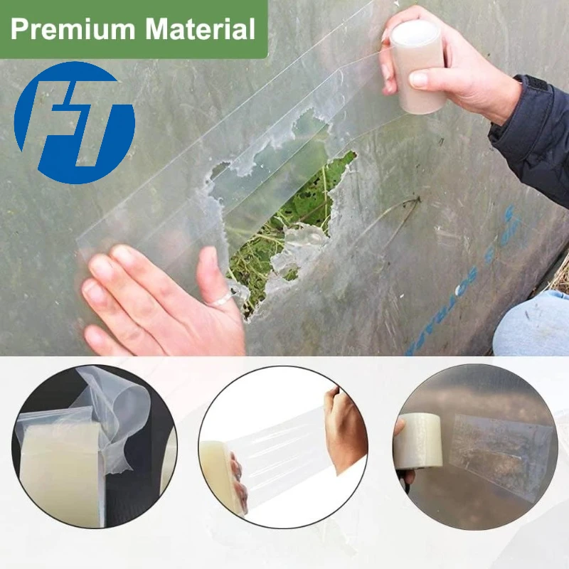 FT Greenhouse Film Repair Tape, Transparent Reinforcement Tape for Plastic Film Cover, Seam Sealing Repair Tape for Greenhouse