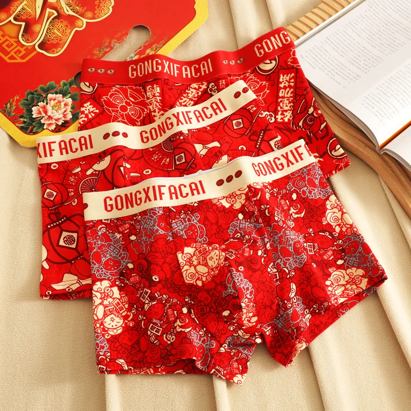 

Lucky Red Мужское нижнее белье Хлопковые дышащие боксеры Сексуальное женское белье Трусы Удобные боксеры Мужские трусы Hombre Homme Boxershorts