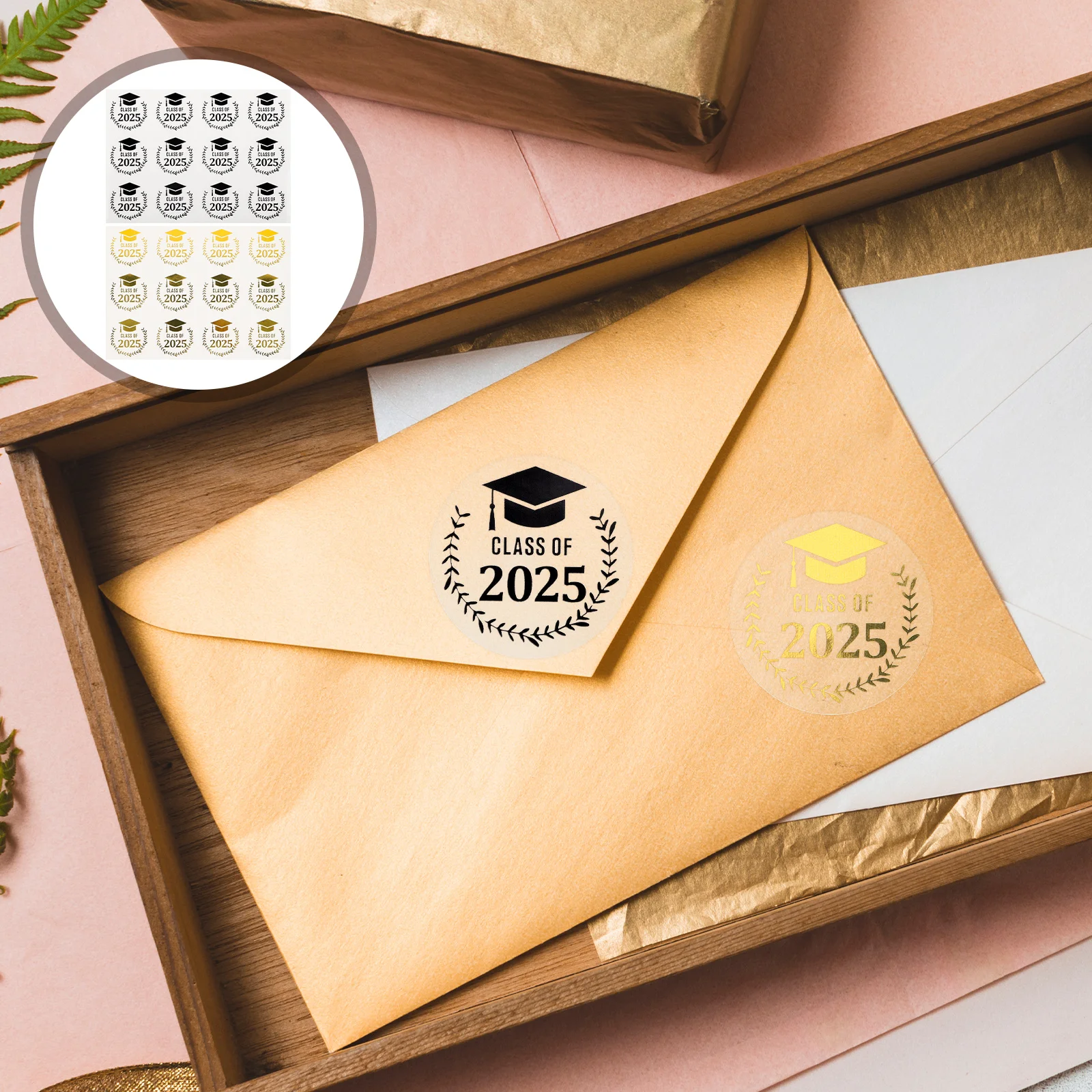 

20 Sheets Mini Graduation Cap Self-adhesive Material Celebration Stickers