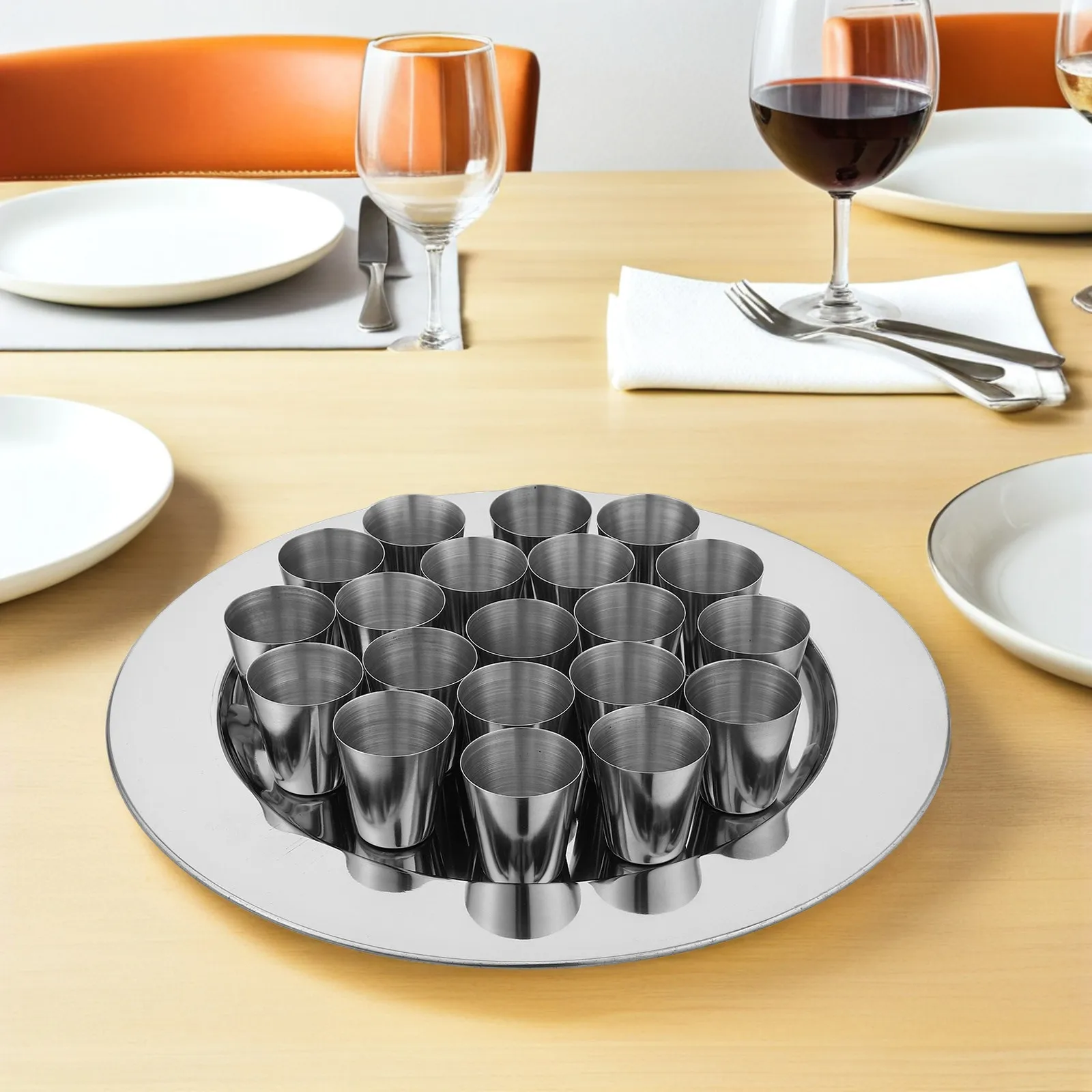 1Set Stainless Steel Communion Cups Stackable Holy Chalice for Church Worship Services Ritual Drinking Glasses Metal Communion