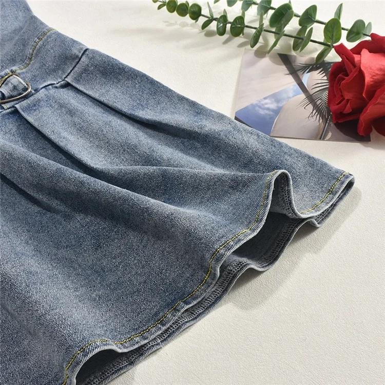 Blue Sexy Y2K Denim Pleated Mini Dresses Women Deep V Sleeveless Backless Slim Tube Dress