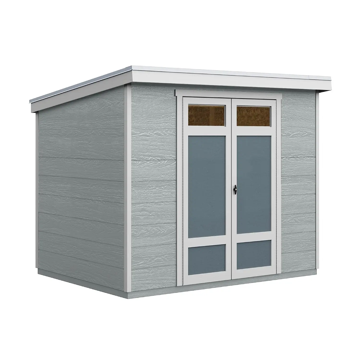 8x6 Modern Wooden Storage Shed with Floor Kit & Clear Roof, Outdoor Garden Tool House, 8x6ft, Customized