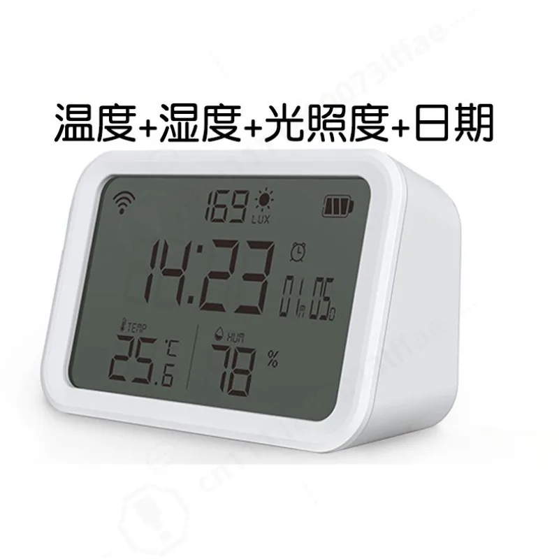 4 In 1 WiFi Smart Temperature Humidity Meter, Light Intensity Sensor Wireless Detector Household Indoor Monitoring Module