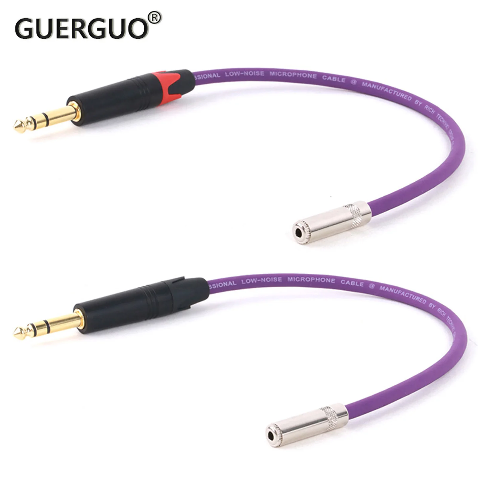 

Gold plated 6.35mm 1/4inch Stereo Male Jack To 3.5mm 1/8inch Stereo Female Jack Aux Cable Adapter For Microphones Etc 0.3M-15M