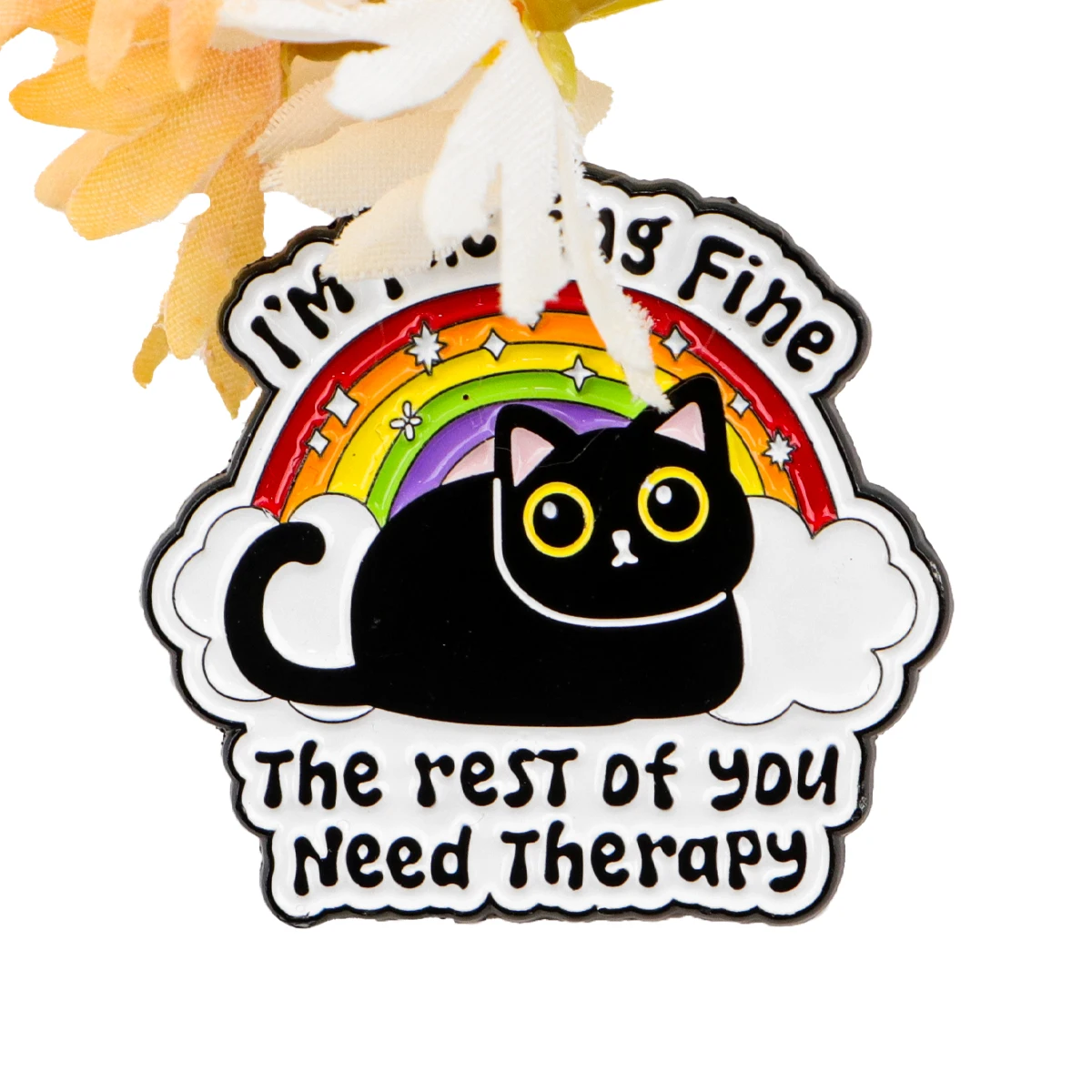 Broches de chat noir en émail pour femmes, Badges de citation arc-en-ciel sur sac à dos, épingles à revers pour chapeau, accessoires de Cosplay, jouets cadeaux