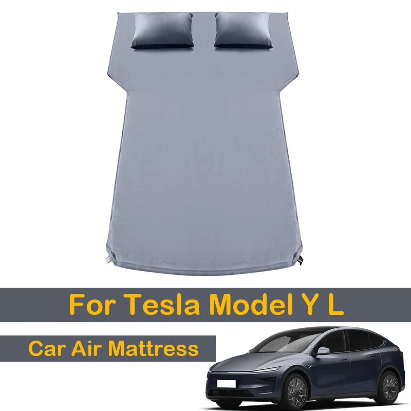 Car Air Mattress For Tesla Model Y L Travel Bed Inflatable Bed Outdoor Portable Camping Bed Rear Sleeping Mat Suede Fabric