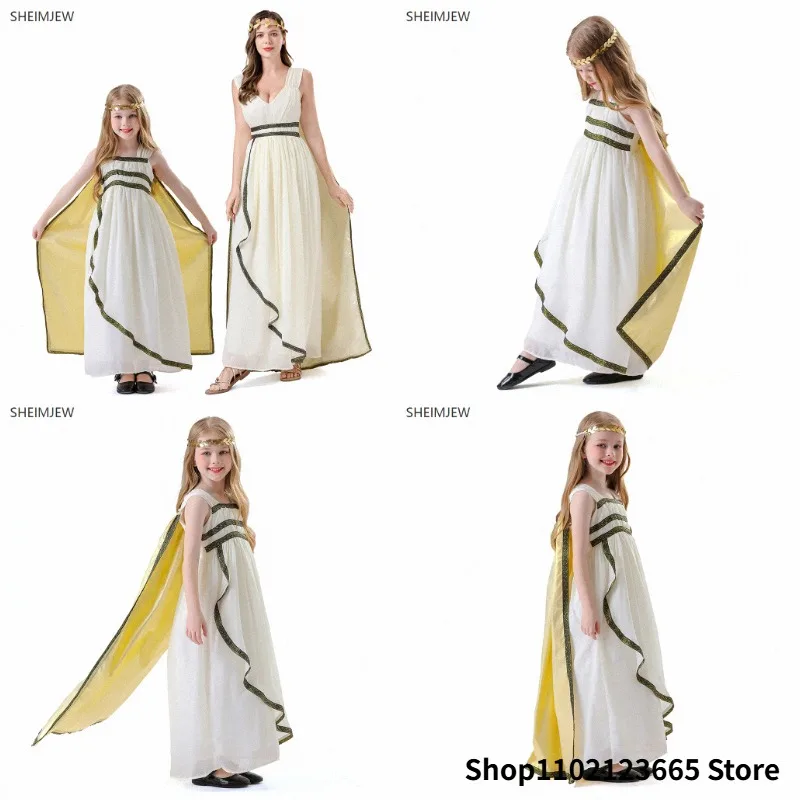Disfraz de Halloween de Diosa Griega Antigua o Reina Egipcia para Niños y Adultos, Maquillaje, Ropa para Actuaciones de Danza 2025