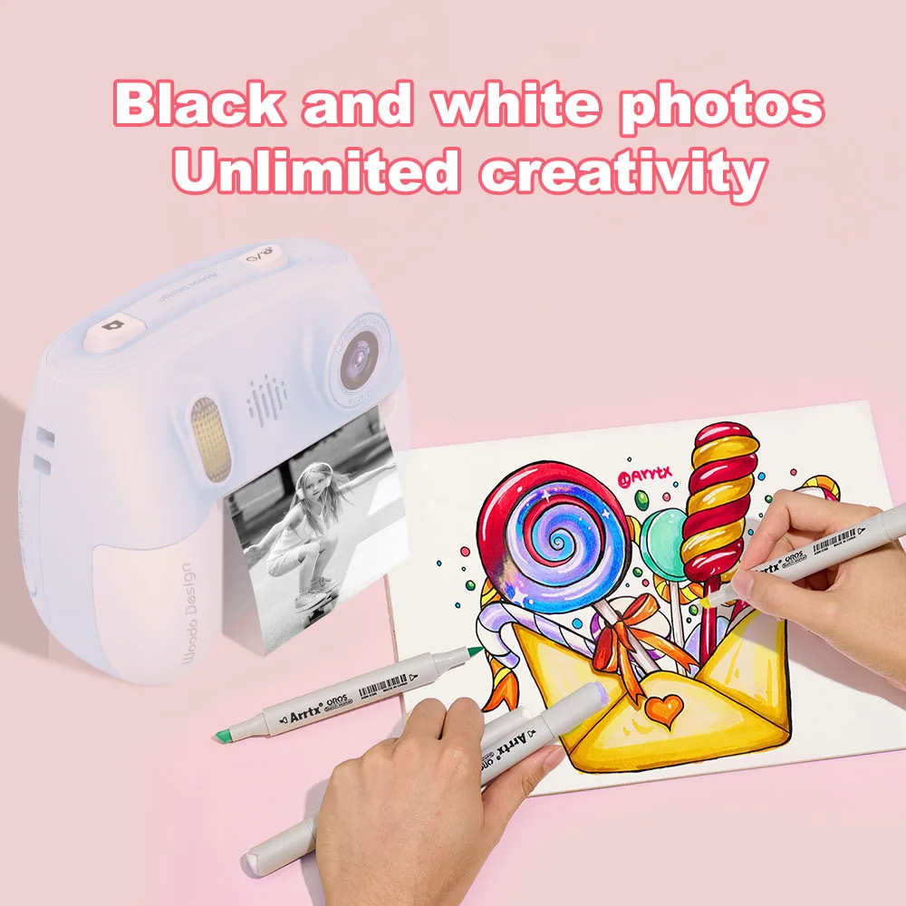 Soybean ZK18 40Rolls Color Thermal Paper Label For Mini Printer Instant Print Kids Camera Photo Paper Red+Orange+Blue+Green *10