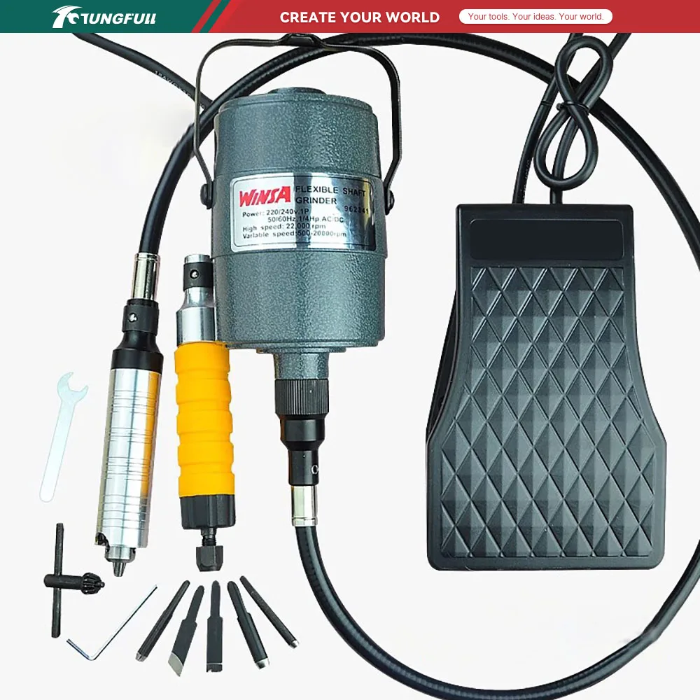 Hanging Flexshaft Electric Jewelry Grinding Polishing Tools Machine Drilling Machine Polishing Flexible Shaft Machine Kit 220V